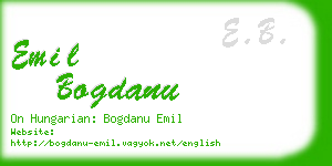 emil bogdanu business card